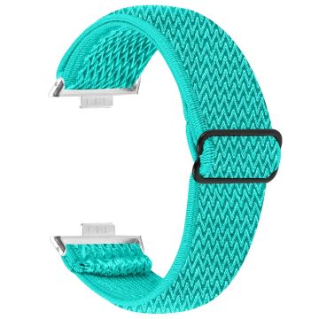 Huawei Watch Fit 3 Adjustable Nylon Watch Band Wave Design Elastic Wrist Strao - Mint Green