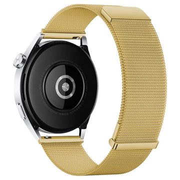 KALEBOL Huawei Watch GT 3 Pro 43mm Stainless Steel Milanese Strap 20mm Magnetic Watch Band - Gold