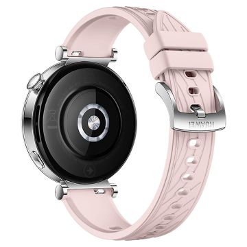 KALEBOL Huawei Watch GT 4 41mm / Garmin Venu 3S / Asus Zenwatch 3 WI503Q Silicone Watch Band 18mm - Pink / Silver