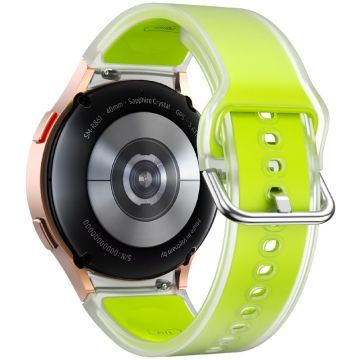 Samsung Galaxy Watch 20mm Transparent Design Watch Band Adjustable Silicone Strap - Transparent Lime