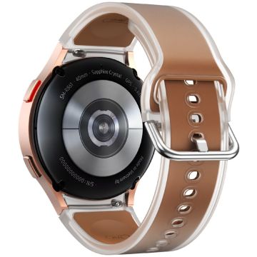 Samsung Galaxy Watch 20mm Transparent Design Watch Band Adjustable Silicone Strap - Transparent Dark Brown