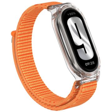 Xiaomi Mi Band 9 / Smart Band 8 Watch Band Nylon Loop Wrist Strap with Bump Resistant Watch Case - Orange