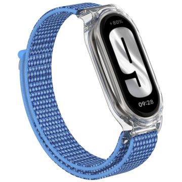 Xiaomi Mi Band 9 / Smart Band 8 Watch Band Nylon Loop Wrist Strap with Bump Resistant Watch Case - Cape Blue