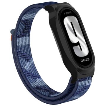 Xiaomi Mi Band 9 / Smart Band 8 Watch Band Nylon Loop Wrist Strap with Bump Resistant Watch Case - Tranquil Blue