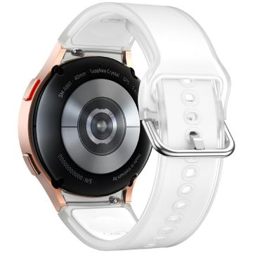 KALEBOL Samsung Galaxy Watch7 44mm 40mm / Watch FE 40mm Silicone Watch Band Glacier Translucent Strap - Translucent White