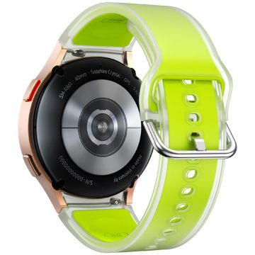 KALEBOL Samsung Galaxy Watch7 44mm 40mm / Watch FE 40mm Silicone Watch Band Glacier Translucent Strap - Translucent Lime