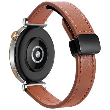 Samsung Galaxy Watch 20mm Magnetic Buckle Slim Microfiber Leather Watch Strap - Mocha Brown