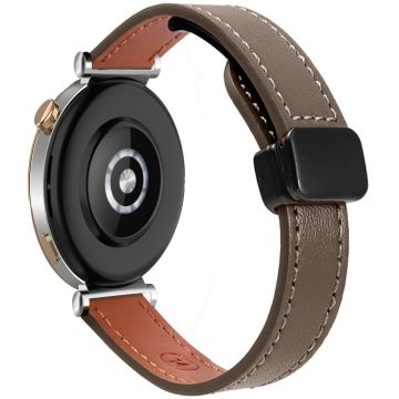 Samsung Galaxy Watch 20mm Magnetic Buckle Slim Microfiber Leather Watch Strap - Caramel Brown