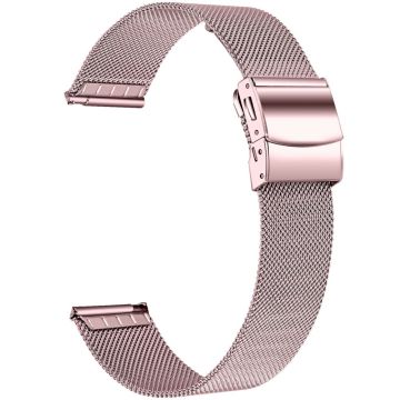 Samsung Galaxy Watch7 44mm / 40mm Metal Watch Strap Milanese Mesh Wrist Band with Folding Buckle - Rose Pink