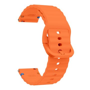 KALEBOL Silicone Band Huawei Watch GT 3 (42mm) - 20mm Wave Design Watch Strap - Orange