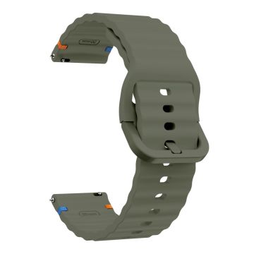 KALEBOL Silicone Band Huawei Watch GT 3 (42mm) - 20mm Wave Design Watch Strap - Army Green