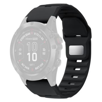 26mm Silicone Band Garmin Fenix 8 51mm / Enduro 3 / Enduro 2 Quick Release Watch Strap - Black