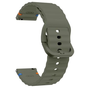 22mm Silicone Band Xiaomi Watch S4 Sport / Redmi Watch 5 Active Wave Design Watch Strap - Army Green