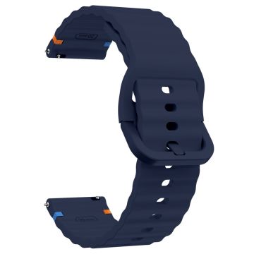 22mm Silicone Band Xiaomi Watch S4 Sport / Redmi Watch 5 Active Wave Design Watch Strap - Midnight Blue