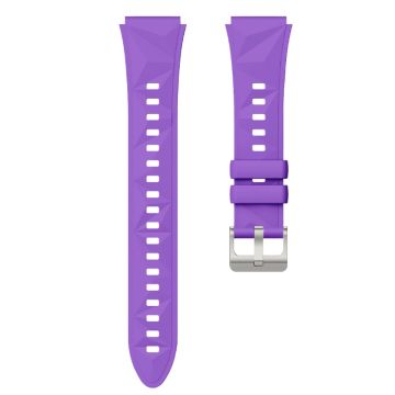 18mm Strap Huawei Watch GT 5 41mm / GT 4 41mm / Garmin Venu 3S Rhombus Pattern Universal Silicone Watch Band - Purple