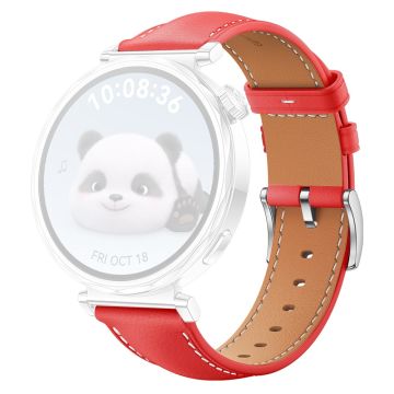 Huawei Watch GT 5 41mm / GT 4 41mm Replacement Band 18mm Genuine Cow Leather Watch Strap - Red