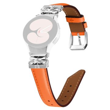 Samsung Galaxy Watch6 44mm / Watch6 Classic 43mm / 47mm Silver Buckle Watch Band Strap with Butterfly Connector - Orange