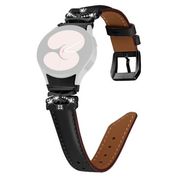 Samsung Galaxy Watch6 44mm / Watch6 Classic 43mm / 47mm Black Buckle Watchband Butterfly Connector Strap - Black