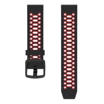 Coros Pace 2 / Garmin vivoactive 5 / GarminActive 5 / Venu Sq 2 Dual Color Watch Strap 20mm Silicone Watchband - Black / Red