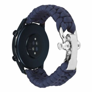 Huawei Watch GT4 46mm / Samsung Galaxy Watch3 45mm Watch Strap 22mm Braided Rope Wrist Band - Midnight Blue