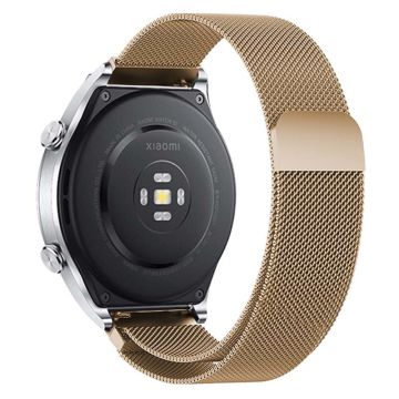 KALEBOL KLB-ML-001 Samsung Galaxy Watch6 / Garmin Venu Sq / Huawei Watch GT 4 41mm Metal Watch Strap 20mm Milanese Magnetic Watch Band - Gold