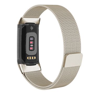 KALEBOL Series Fitbit Charge 4 / 3 Watch Band Stainless Steel Milanese Mesh Strap Bracelet - Gold