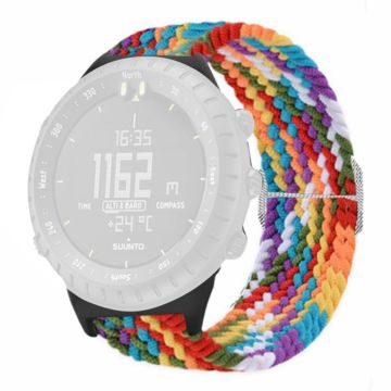 Suunto Core Watch Band Stretchy 22mm Soft Nylon Elastic Braided Strap - Rainbow