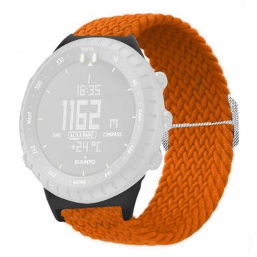 Suunto Core Watch Band Stretchy 22mm Soft Nylon Elastic Braided Strap - Orange