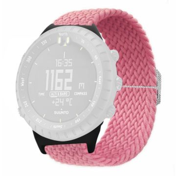 Suunto Core Watch Band Stretchy 22mm Soft Nylon Elastic Braided Strap - Pink