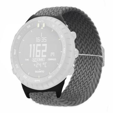 Suunto Core Watch Band Stretchy 22mm Soft Nylon Elastic Braided Strap - Grey