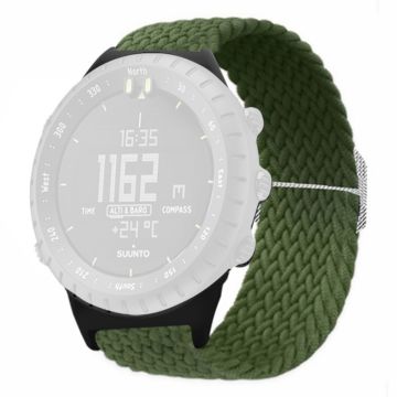 Suunto Core Watch Band Stretchy 22mm Soft Nylon Elastic Braided Strap - Army Green