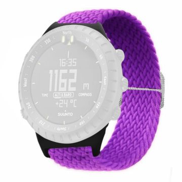 Suunto Core Watch Band Stretchy 22mm Soft Nylon Elastic Braided Strap - Purple