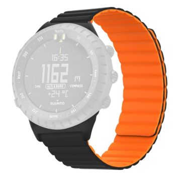 Suunto Core Magnetic Watch Band 22mm Skin-Friendly Flexible Strap - Black+Orange