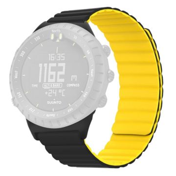 Suunto Core Magnetic Watch Band 22mm Skin-Friendly Flexible Strap - Black+Yellow