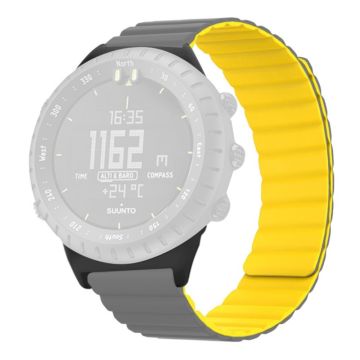 Suunto Core Magnetic Watch Band 22mm Skin-Friendly Flexible Strap - Grey+Yellow