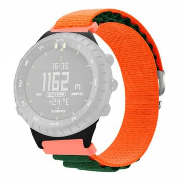 Suunto Core Watch Band 22mm Nylon Loop Adjustable Wrist Strap with Connector - Orange+Green