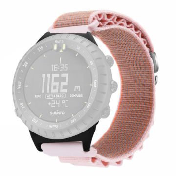 Suunto Core Watch Band 22mm Nylon Loop Adjustable Wrist Strap with Connector - Pink