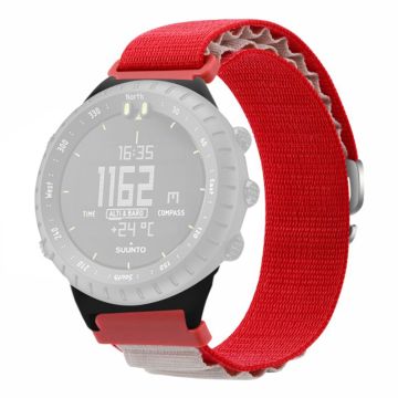 Suunto Core Watch Band 22mm Nylon Loop Adjustable Wrist Strap with Connector - Red+White