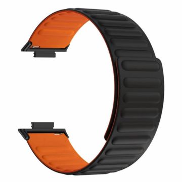 Huawei Watch Fit 2 Magnetic Watch Strap Flexible Adjustable Wristband - Black+Orange