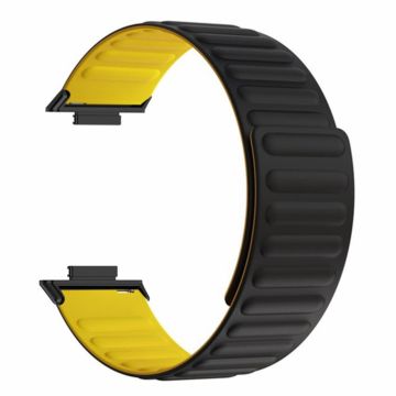 Huawei Watch Fit 2 Magnetic Watch Strap Flexible Adjustable Wristband - Black+Yellow