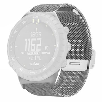 Suunto Core Mesh Watch Band Stainless Steel Watch Strap with 22mm Alloy Connector - Silver