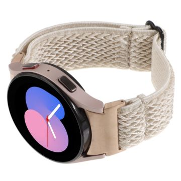 Samsung Galaxy Watch6 / Watch6 Classic / Watch 5 Wave Shape Watch Strap Braided Wrist Band - Apricot