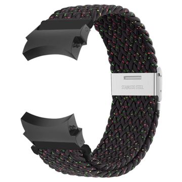 Samsung Galaxy Watch4 / Watch 5 / Watch6 Classic Series Watch Band Nylon Braided Watch Strap - Black Camo