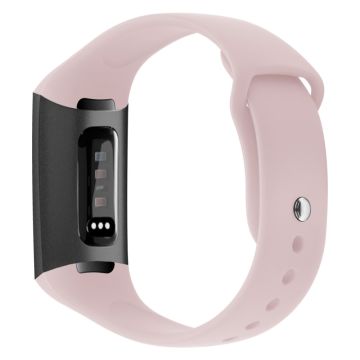 Fitbit Charge 3 / 4 Replacement Strap Solid Color Silicone Watch Bracelet - L / Pink