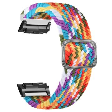 Huawei Watch D Elastic Braided Nylon Watch Strap Adjustable Wrist Band - Rainbow