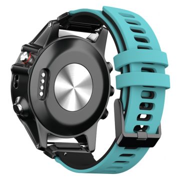 KALEBOL KLB-SSSCGJ-001 For Garmin Fenix 7  /  7 Pro Watch Bracelet QuickFit 22mm Strap with Dual Color Design - Teal Green+Black