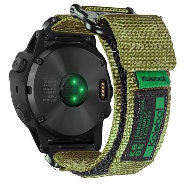 Garmin Tactix 7 AMOLED Edition / Tactix 7 Pro / QuickFit 26mm Watch Strap Nylon Sticker Wrist Band - Army Green