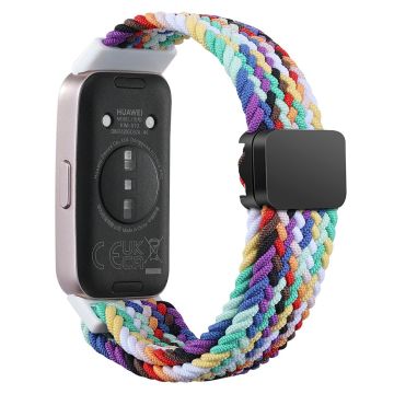 Huawei Band 8 / 9 Wrist Band Magnetic Buckle Nylon Braided Smartwatch Strap - Rainbow