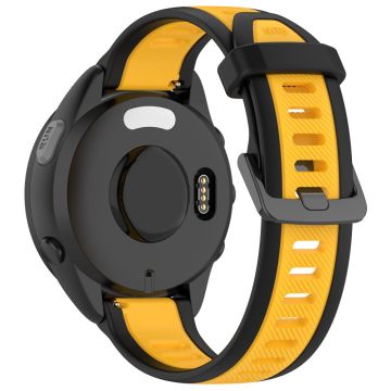 Huawei Watch GT 4 46mm / Samsung Gear S3 Classic 22mm Wrist Strap Dual-Color Textured Silicone Watchband - Black+Yellow