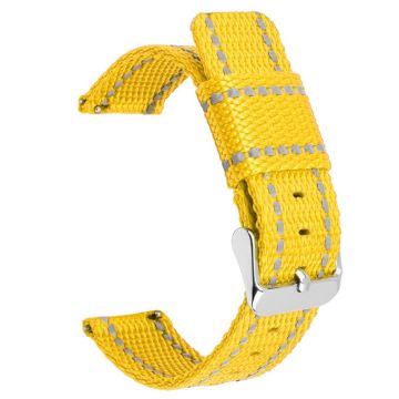 Huawei Watch GT 3 42mm / Watch GT 3 Pro 43mm Wrist Strap 20mm Texture Nylon Watch Strap - Yellow / Reflective Strip